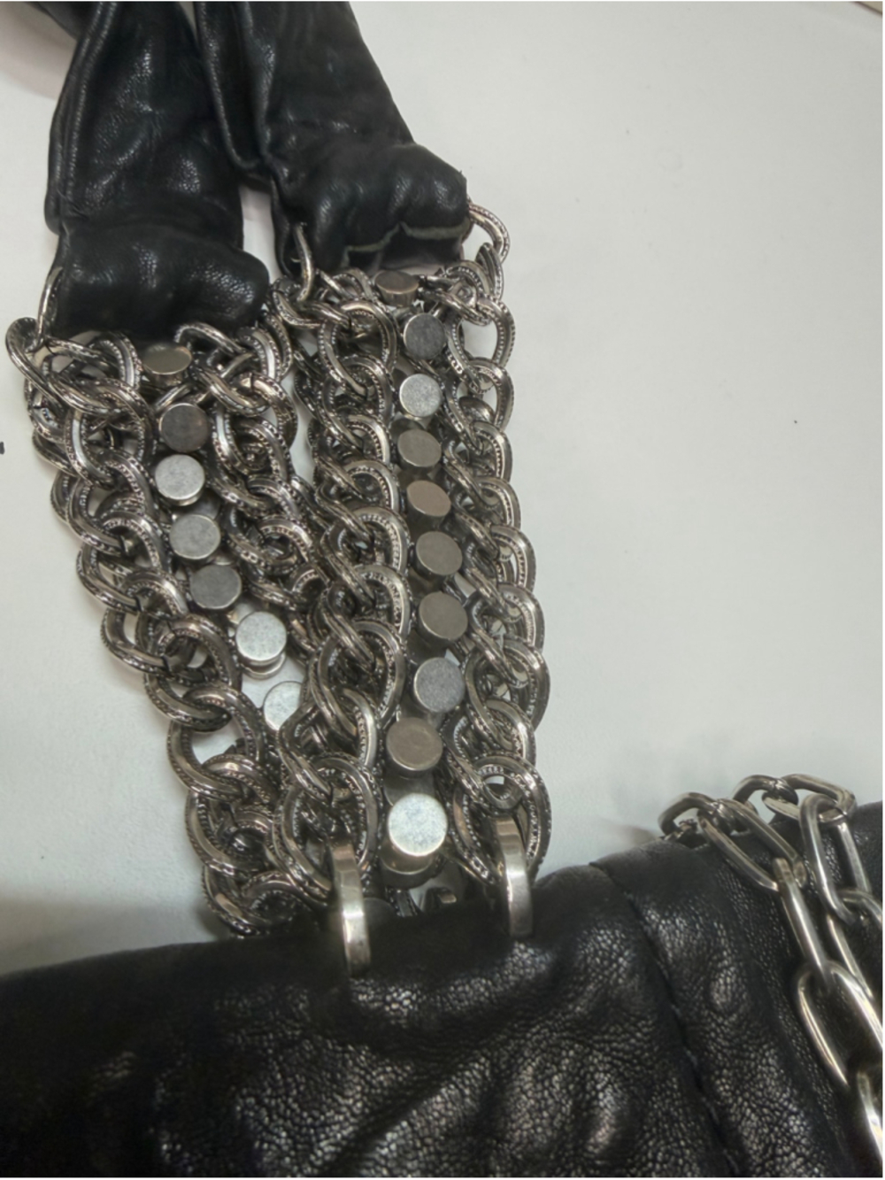 Women's Jimmy Choo Shoulder Bag One Size Black Silver - Picture 6 of 13